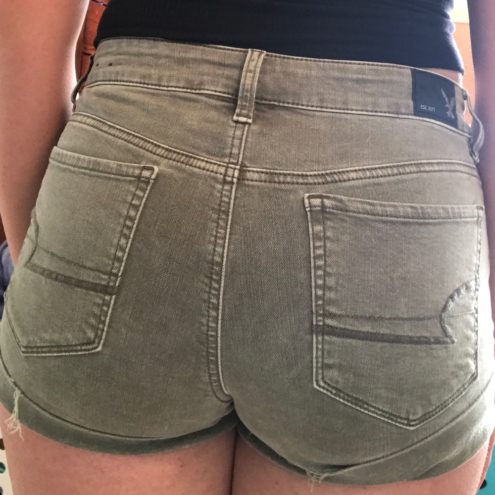 American Eagle green wash shorts